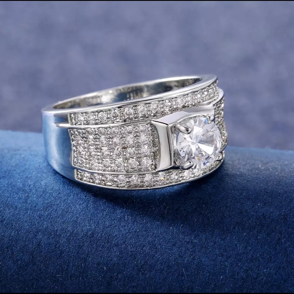Thick Silver Promise Statement Ring